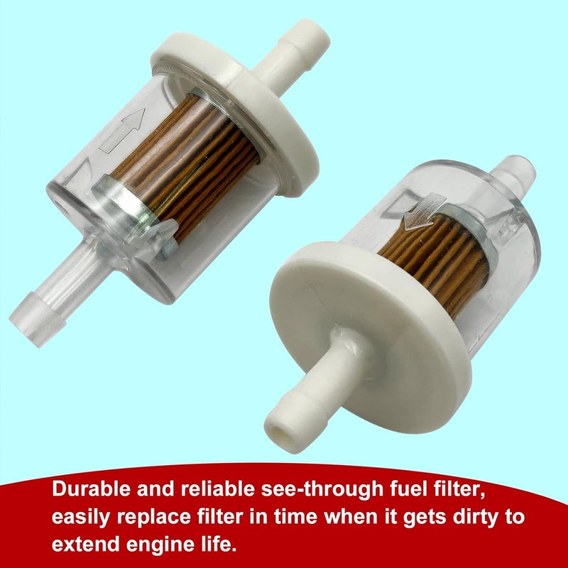 LETAYAR 2-Pack 1/4" Inline Fuel Filter, 40 Micron Replacement for Briggs & Stratton 691035 Kawasaki 49019-0014, Compatible with Lawn Mower, Tractor, Small Engines - Image 3